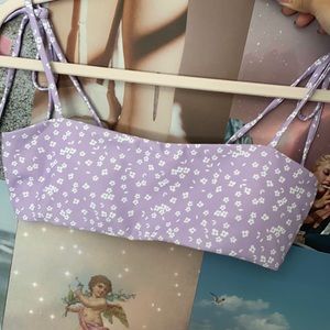 Purple flower bikini set